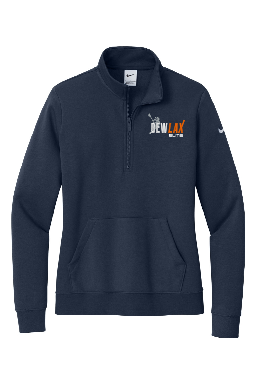 DEWLAX LC Embroidered Nike Ladies Club Fleece Sleeve Swoosh 1/2-Zip