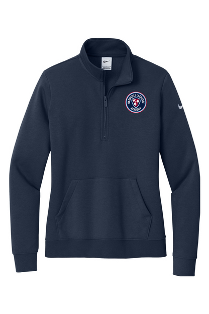 Nashville Lacrosse Embroidered Nike Ladies Club Fleece Sleeve Swoosh 1/2-Zip
