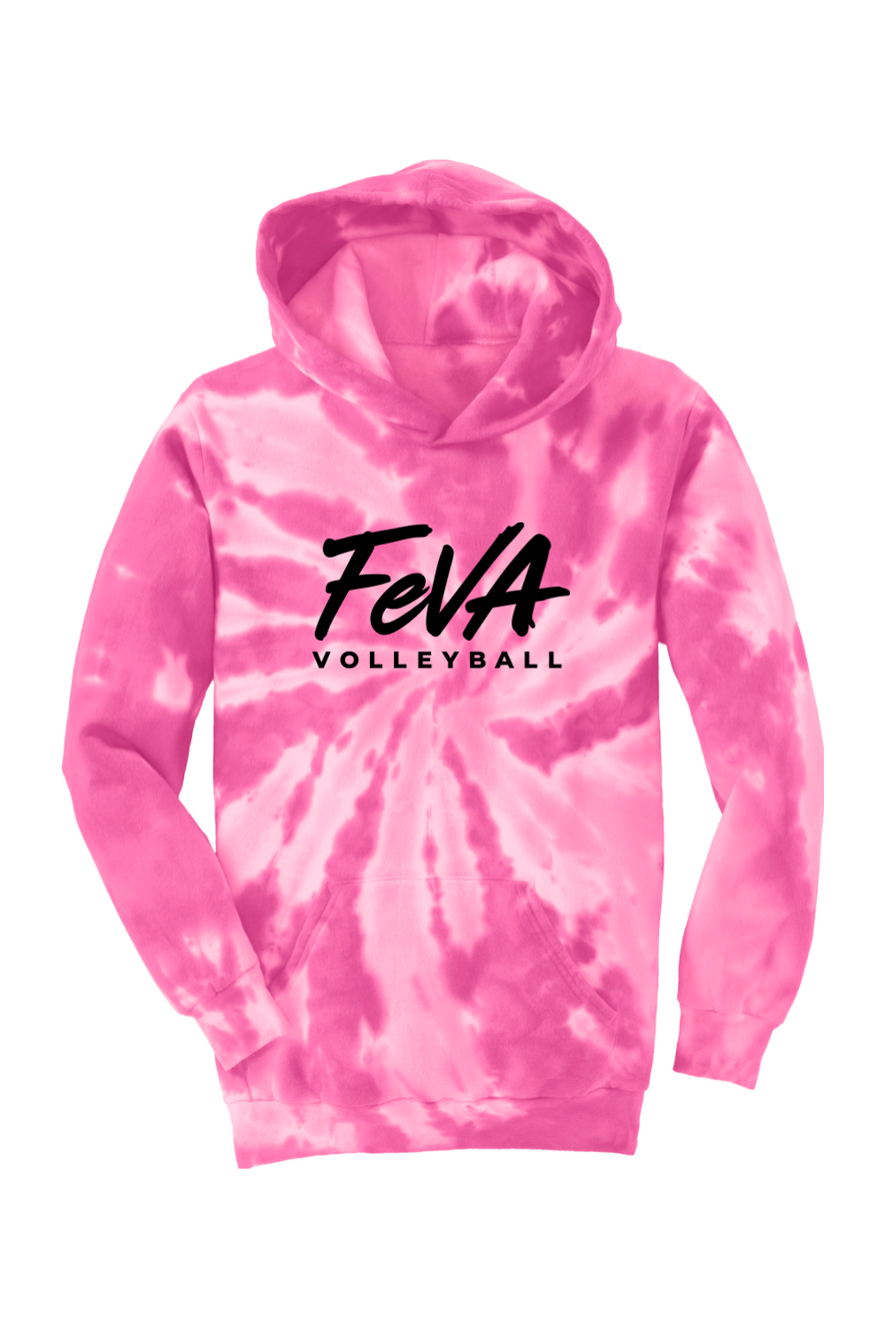 Features Volleyball Port & Company Youth Tie-Dye Pullover Hooded Sweatshirt
