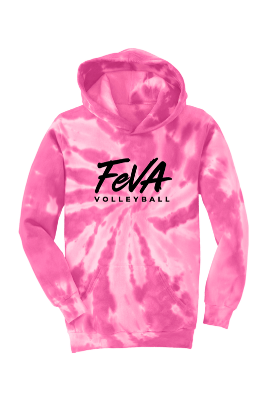 Features Volleyball Port & Company Youth Tie-Dye Pullover Hooded Sweatshirt