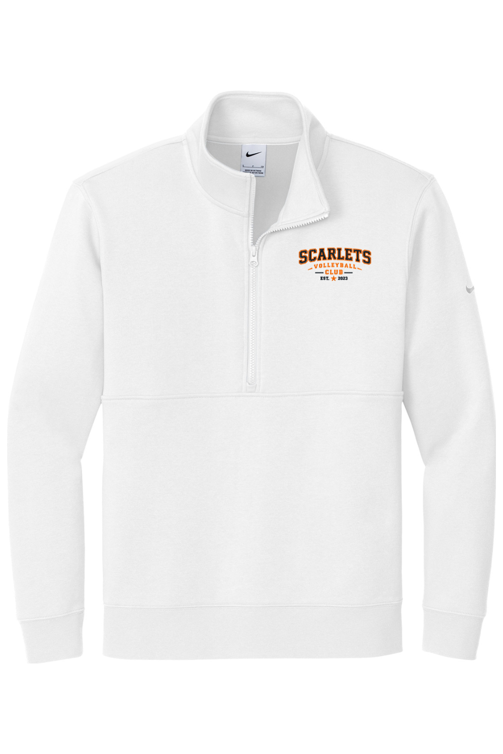 Scarlets Volleyball Embroidered Nike Club Fleece Sleeve Swoosh 1/2-Zip
