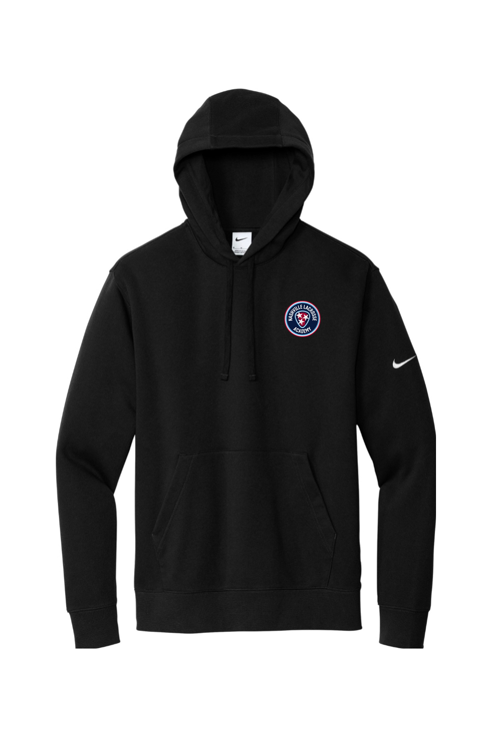 Nashville Lacrosse Embroidered Nike Club Fleece Sleeve Swoosh Pullover Hoodie