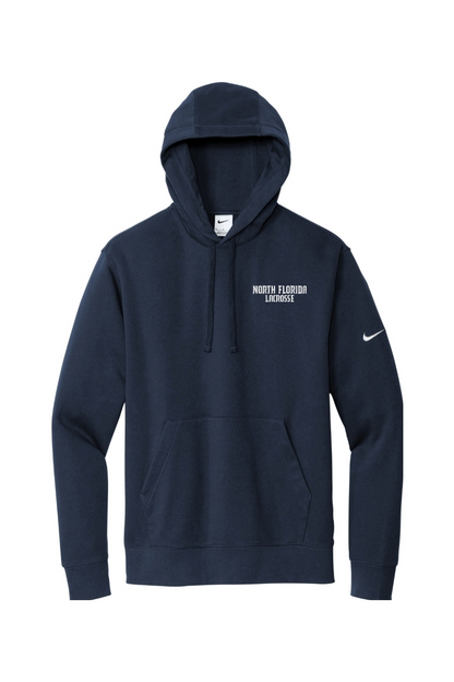 North Florida Lacrosse Embroidered Nike Club Fleece Sleeve Swoosh Pullover Hoodie