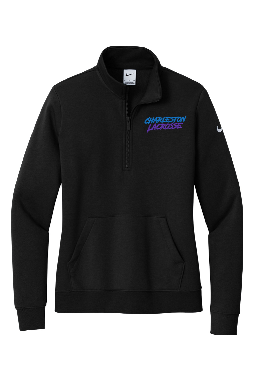 Charleston Lacrosse Embroidered Nike Ladies Club Fleece Sleeve Swoosh 1/2-Zip