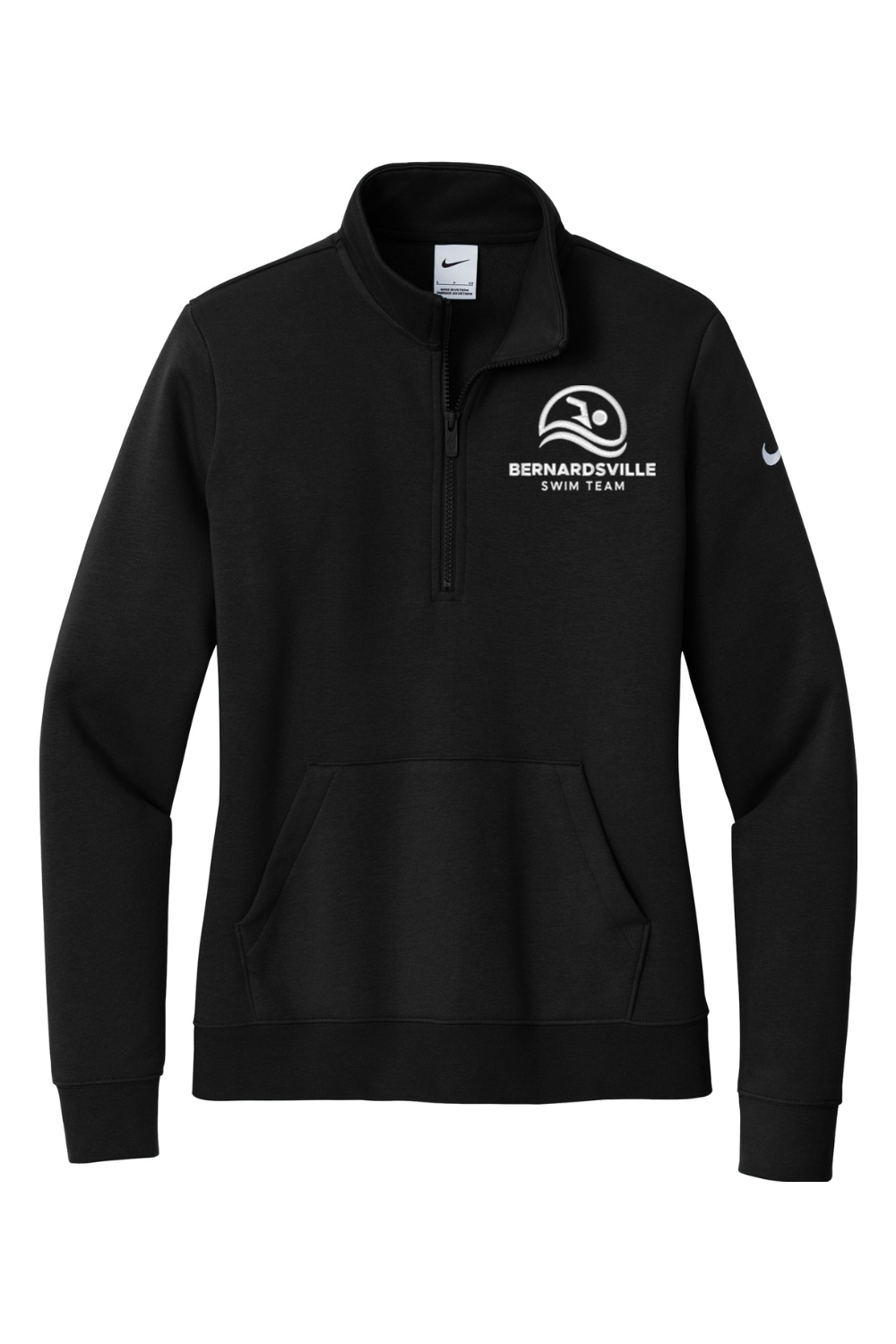 Bernardsville Swimming Embroidered Nike Ladies Club Fleece Sleeve Swoosh 1/2-Zip