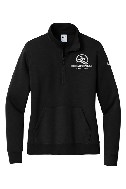 Bernardsville Swimming Embroidered Nike Ladies Club Fleece Sleeve Swoosh 1/2-Zip
