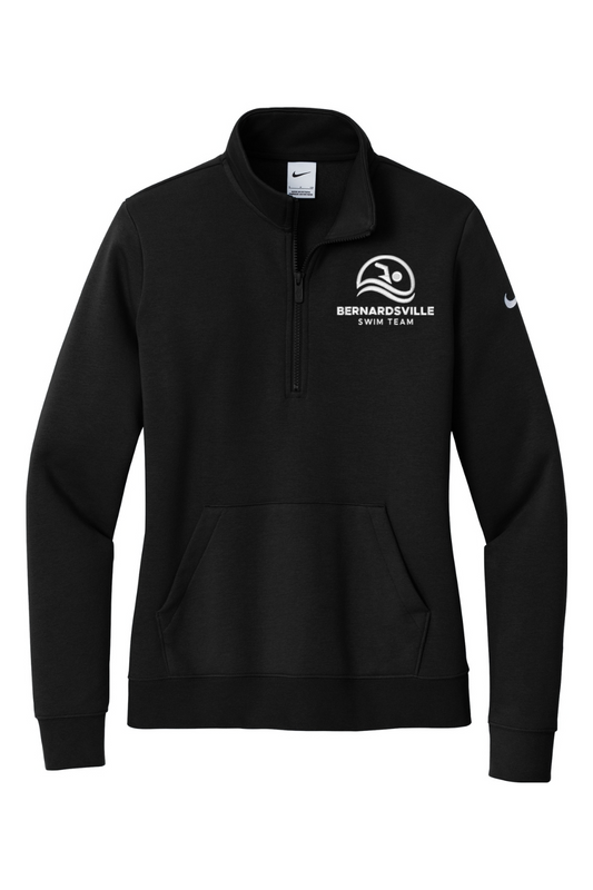 Bernardsville Swimming Embroidered Nike Ladies Club Fleece Sleeve Swoosh 1/2-Zip