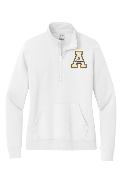 App State Lacrosse Embroidered Nike Ladies Club Fleece Sleeve Swoosh 1/2-Zip