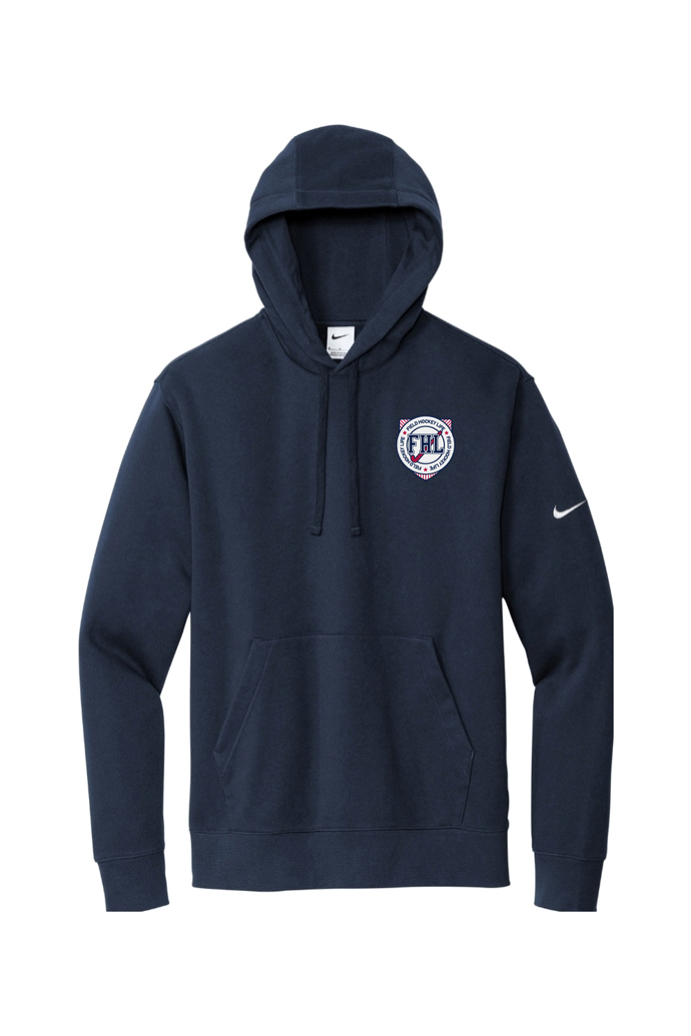 Field Hockey Life Embroidered Nike Club Fleece Sleeve Swoosh Pullover Hoodie