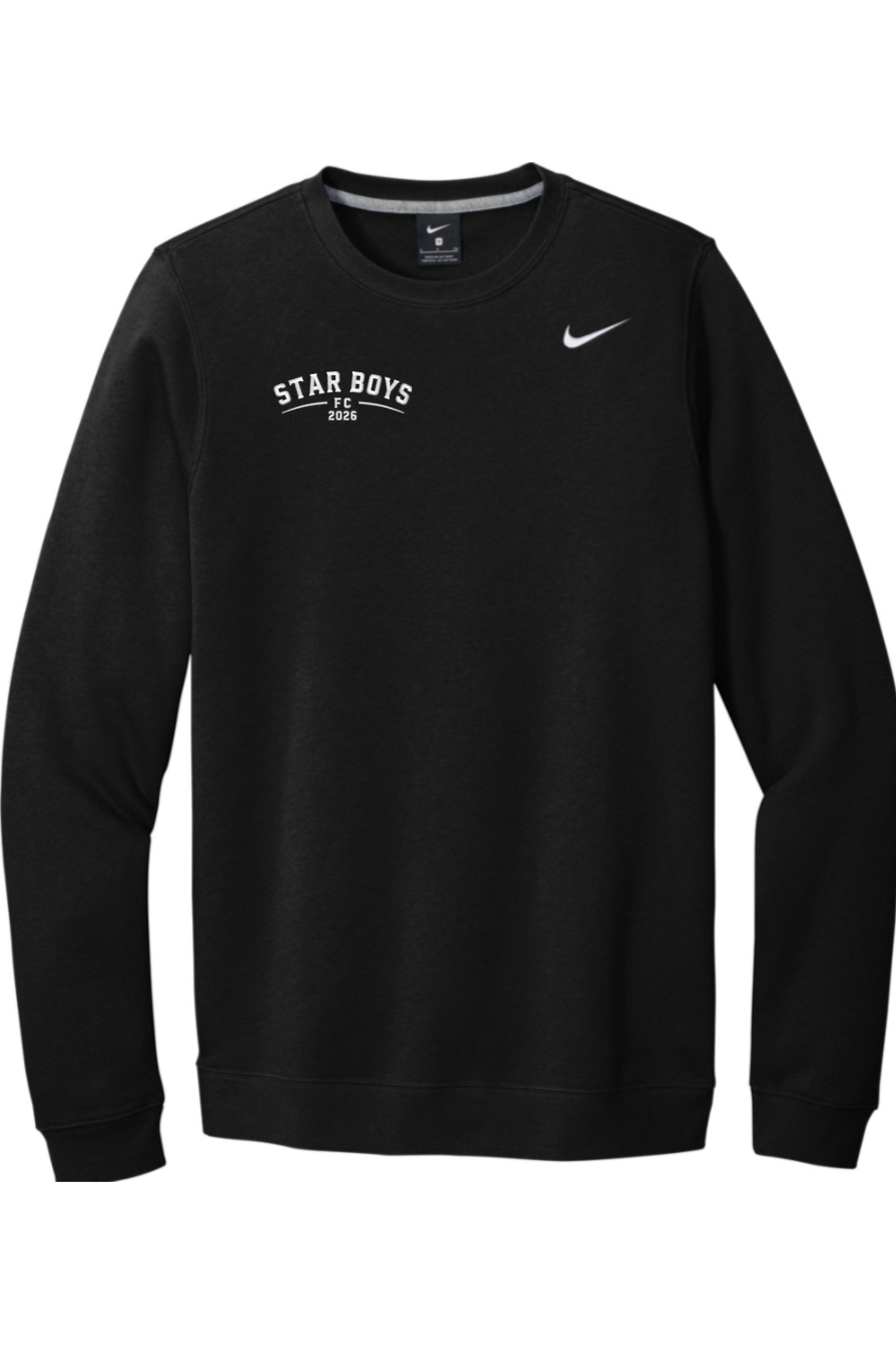 Star Boys Soccer Embroidered Nike Club Fleece Crew