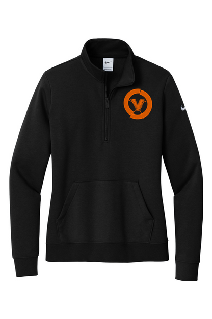 Velocity Lacrosse Embroidered Nike Ladies Club Fleece Sleeve Swoosh 1/2-Zip