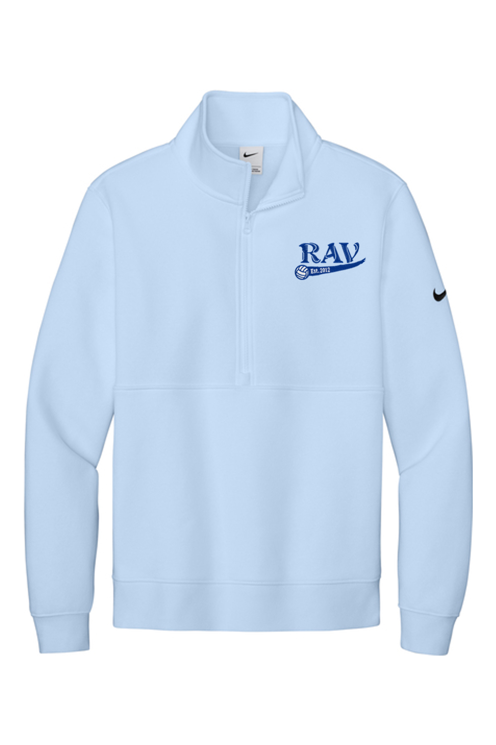 Rome Area Volleyball Embroidered Nike Club Fleece Sleeve Swoosh 1/2-Zip