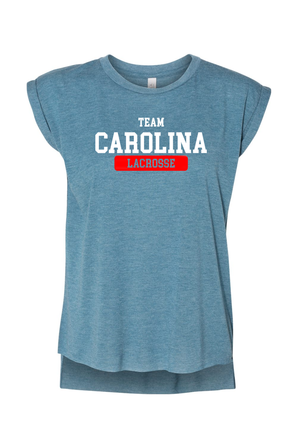 Team Carolina BELLA + CANVAS Women’s Flowy Rolled Cuffs Muscle Tee