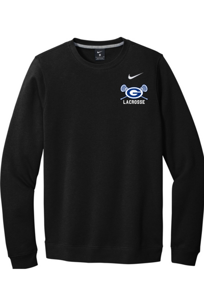 Georgetown Lacrosse Embroidered Nike Club Fleece Crew