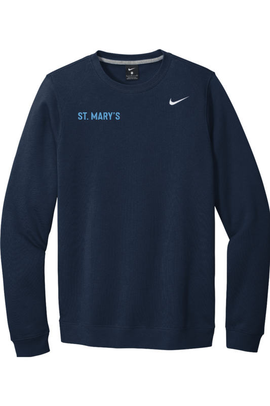 St Marys Basketball Embroidered Nike Club Fleece Crew
