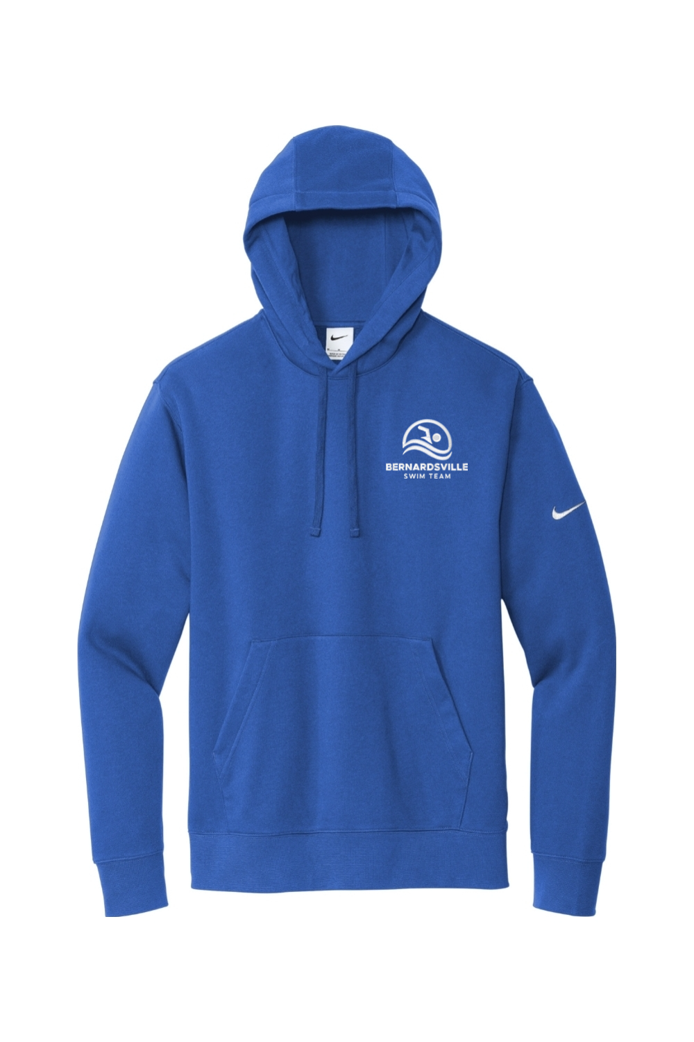 Bernardsville Swimming Embroidered Nike Club Fleece Sleeve Swoosh Pullover Hoodie