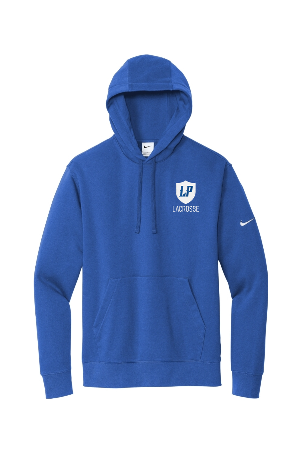 Lake Park Lacrosse Embroidered Nike Club Fleece Sleeve Swoosh Pullover Hoodie