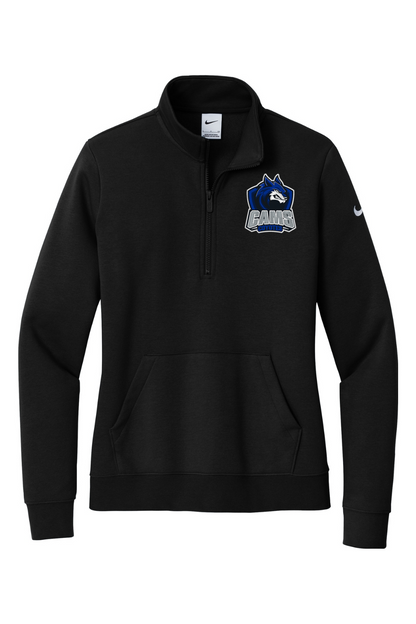 CAMS Coyotes Lacrosse Embroidered Nike Ladies Club Fleece Sleeve Swoosh 1/2-Zip