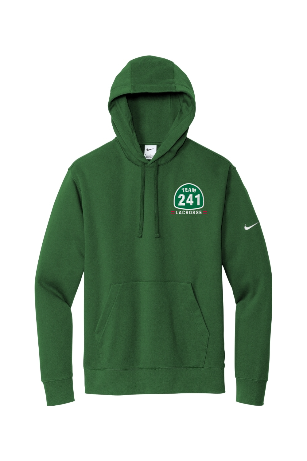 California Lacrosse Embroidered Nike Club Fleece Sleeve Swoosh Pullover Hoodie