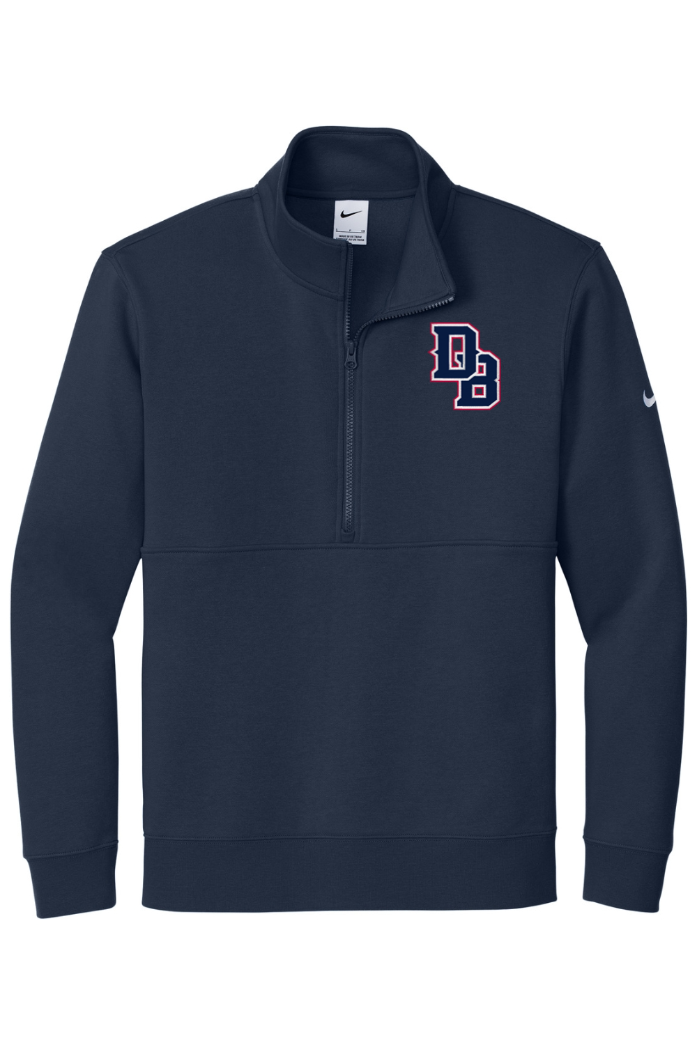 Dallas Bats Baseball Embroidered Nike Club Fleece Sleeve Swoosh 1/2-Zip