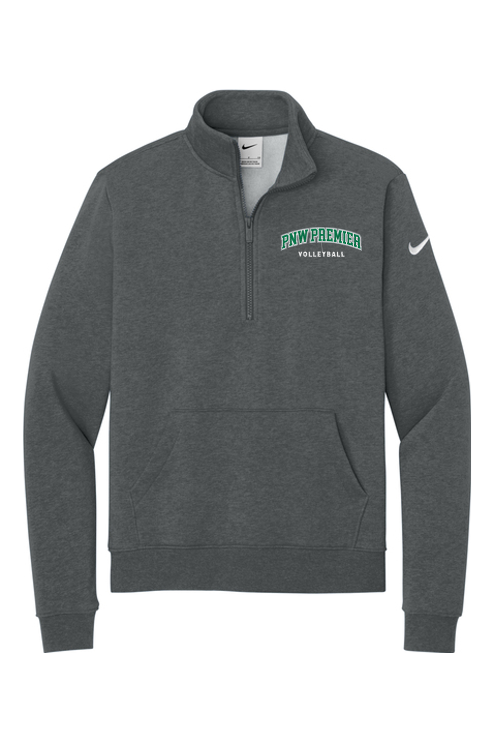 PNW Premier Volleyball Embroidered Nike Ladies Club Fleece Sleeve Swoosh 1/2-Zip