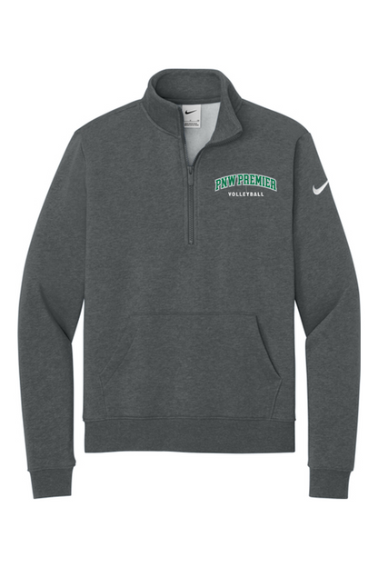 PNW Premier Volleyball Embroidered Nike Ladies Club Fleece Sleeve Swoosh 1/2-Zip