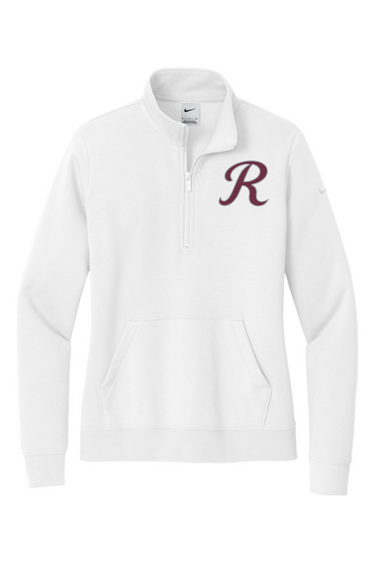 Rebels Travel Baseball Embroidered Nike Ladies Club Fleece Sleeve Swoosh 1/2-Zip