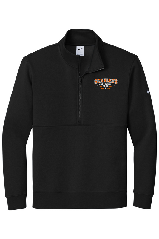 Scarlets Volleyball Embroidered Nike Club Fleece Sleeve Swoosh 1/2-Zip