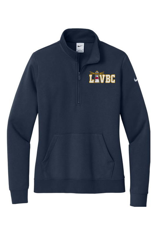 Long Island Volleyball Embroidered Nike Ladies Club Fleece Sleeve Swoosh 1/2-Zip