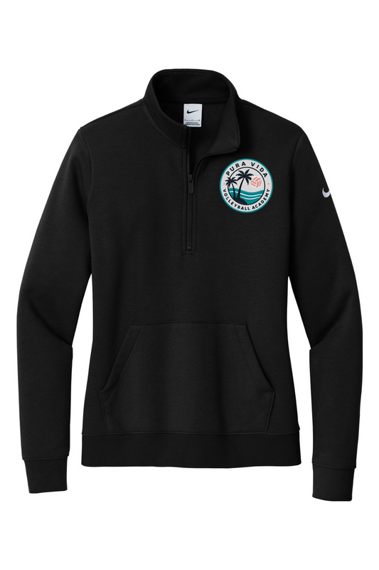 Pura Vida Volleyball Embroidered Nike Ladies Club Fleece Sleeve Swoosh 1/2-Zip