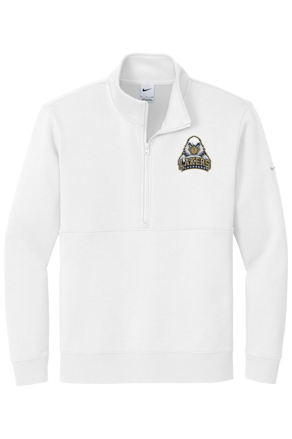 Lakers Lacrosse Embroidered Nike Club Fleece Sleeve Swoosh 1/2-Zip Signature Lacrosse