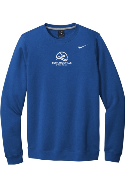 Bernardsville Swimming Embroidered Nike Club Fleece Crew