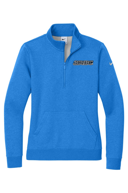 3DVBC Volleyball Embroidered Nike Ladies Club Fleece Sleeve Swoosh 1/2-Zip