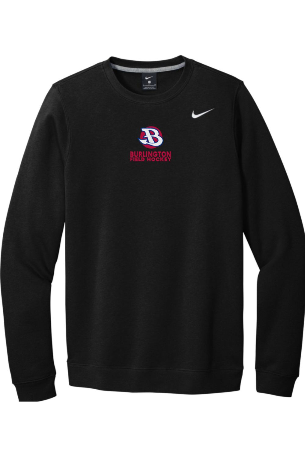 Burlington Field Hockey Embroidered Nike Club Fleece Crew