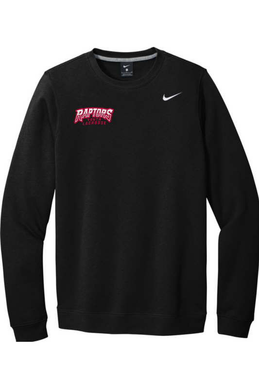 Raptors Lacrosse Embroidered Nike Club Fleece Crew