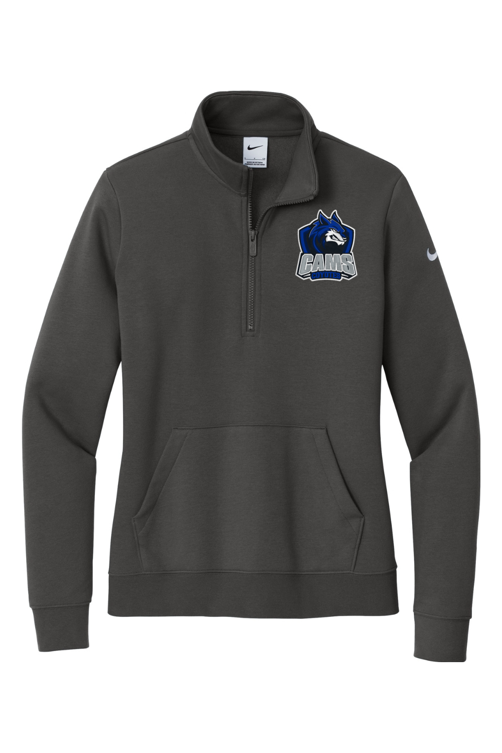 CAMS Coyotes Lacrosse Embroidered Nike Ladies Club Fleece Sleeve Swoosh 1/2-Zip