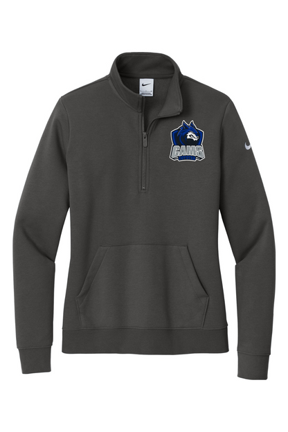 CAMS Coyotes Lacrosse Embroidered Nike Ladies Club Fleece Sleeve Swoosh 1/2-Zip