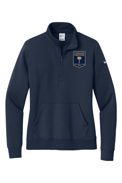 Fishhawk Premier Embroidered Nike Ladies Club Fleece Sleeve Swoosh 1/2-Zip