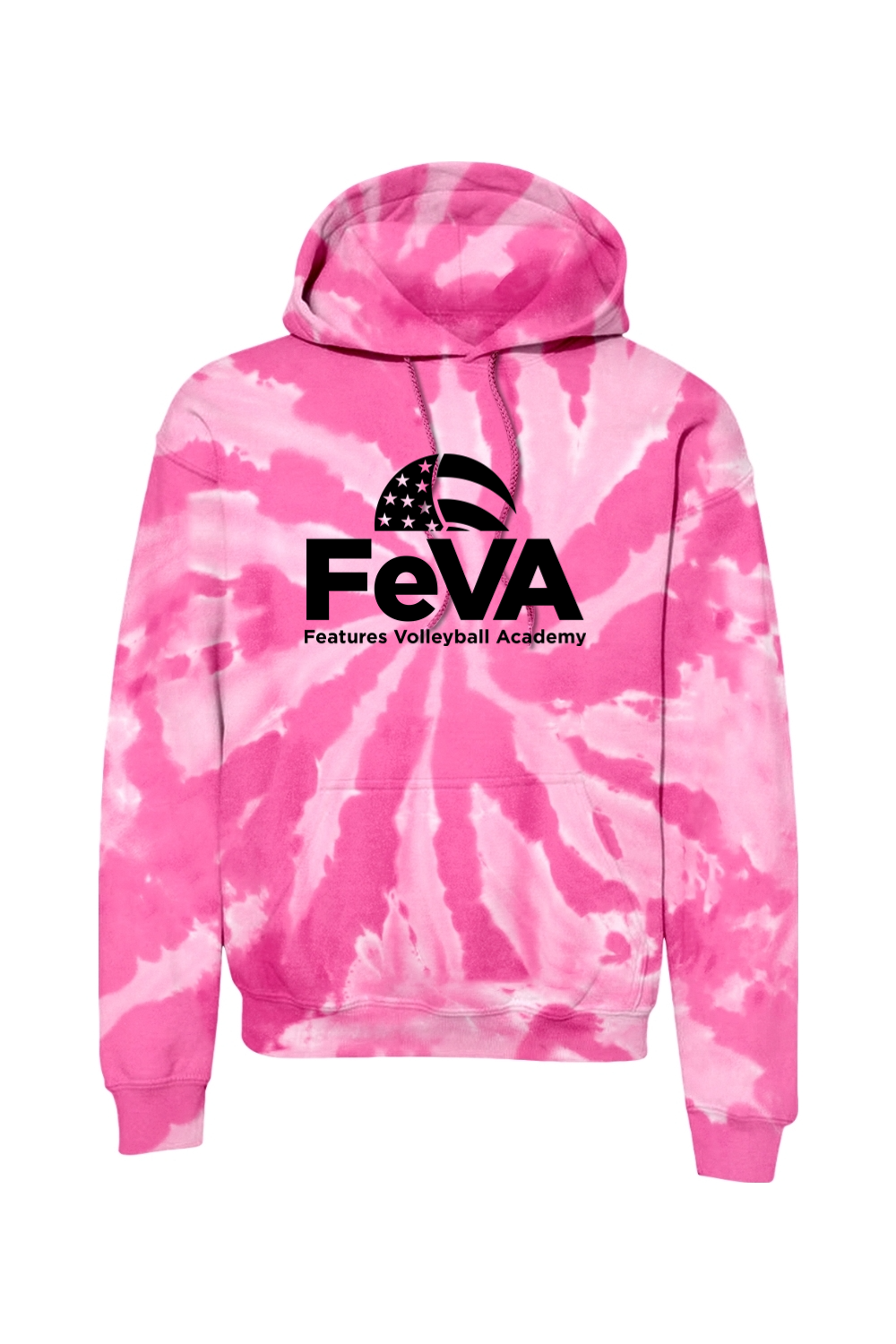Features Volleyball Port & Company Tie-Dye Pullover Hooded Sweatshirt