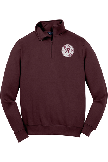 Rebels Travel Baseball Adult Embroidered Quarter-Zip Pullover