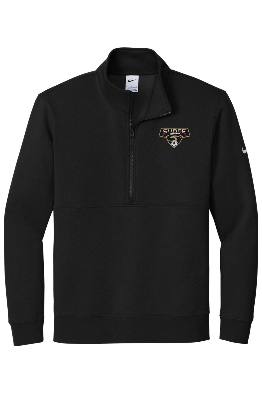 Surge Soccer Embroidered Nike Club Fleece Sleeve Swoosh 1/2-Zip