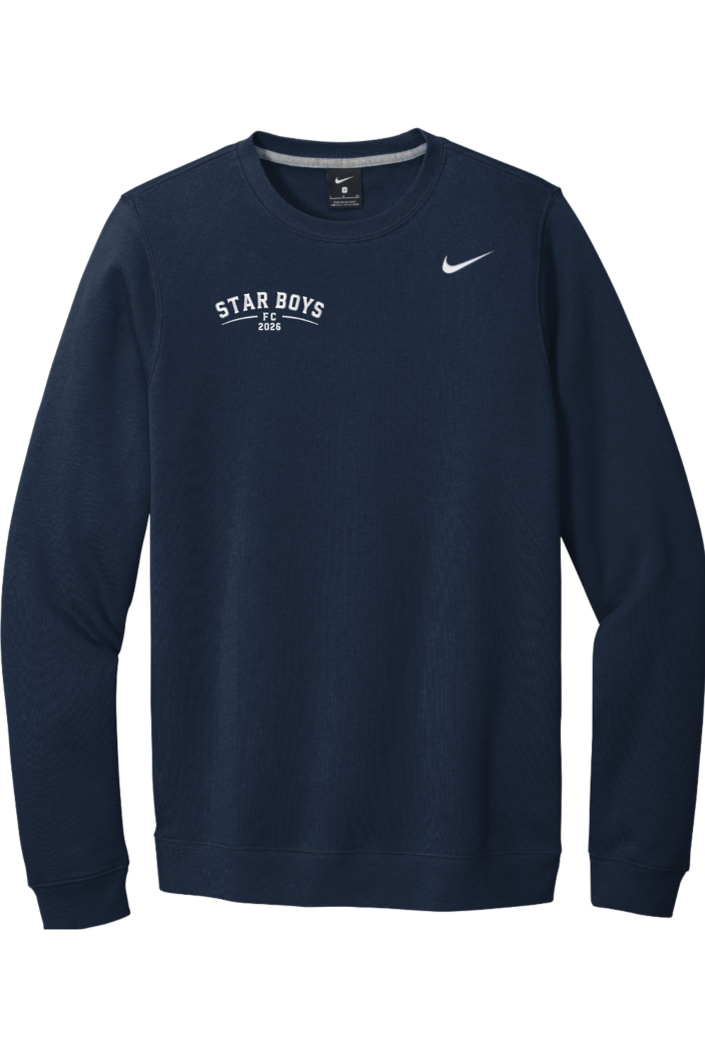 Star Boys Soccer Embroidered Nike Club Fleece Crew