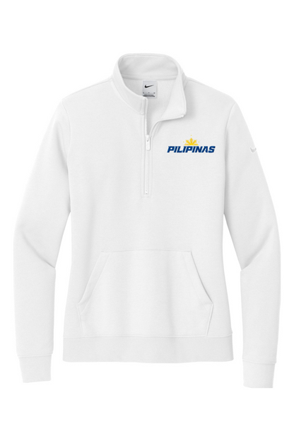 Philippines Lacrosse Embroidered Nike Ladies Club Fleece Sleeve Swoosh 1/2-Zip