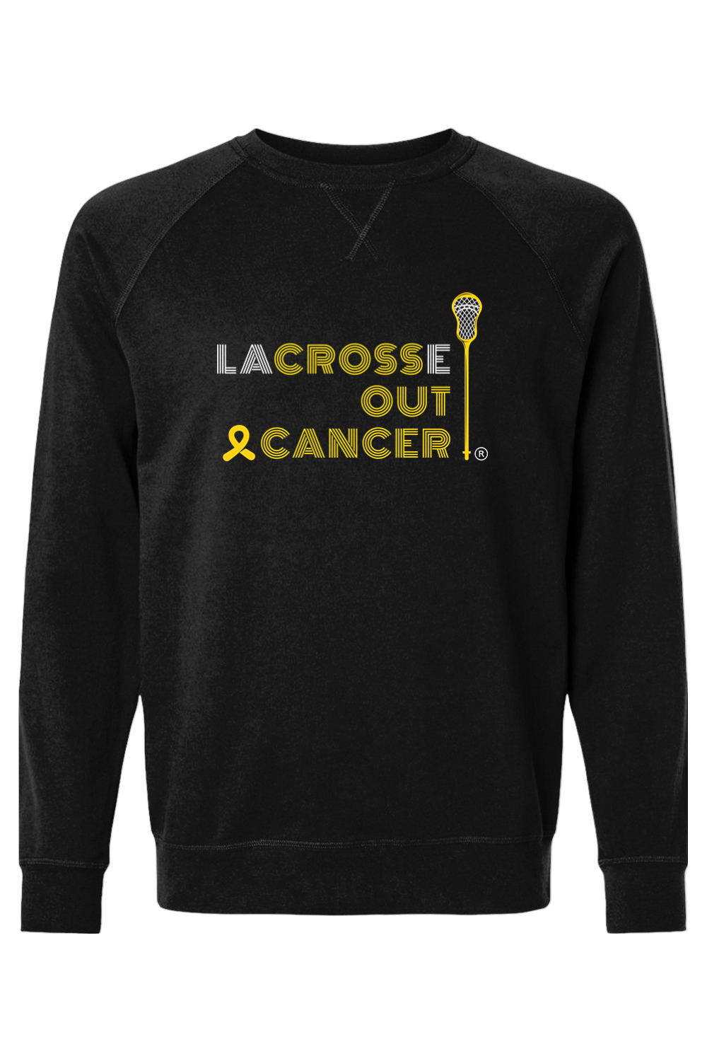 LaCROSSe Out Cancer Adult Heavyweight Raglan Long Sleeve