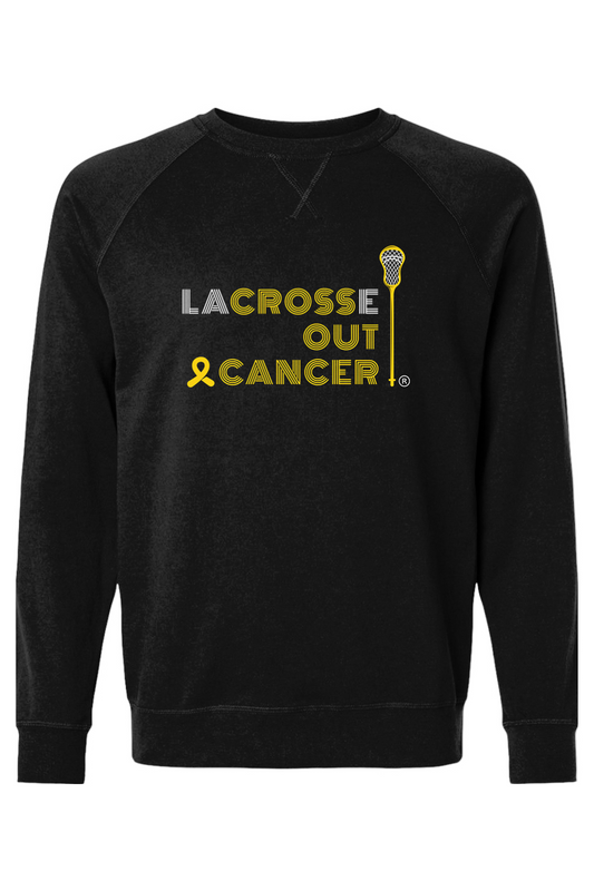 LaCROSSe Out Cancer Adult Heavyweight Raglan Long Sleeve