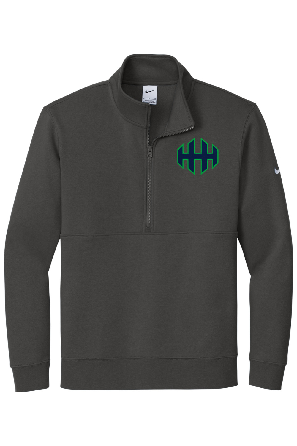 HHH lacrosse Embroidered Nike Club Fleece Sleeve Swoosh 1/2-Zip