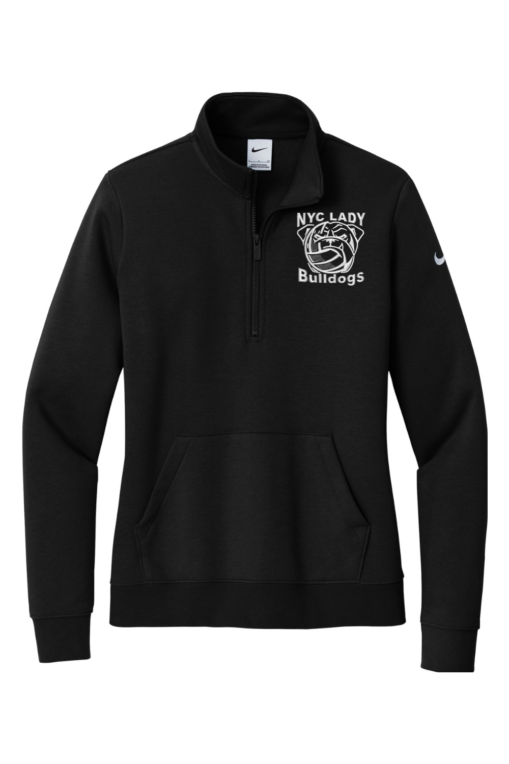 NYCLB Embroidered Nike Ladies Club Fleece Sleeve Swoosh 1/2-Zip