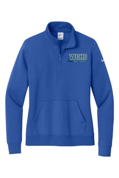 Winston Churchill Embroidered Nike Ladies Club Fleece Sleeve Swoosh 1/2-Zip