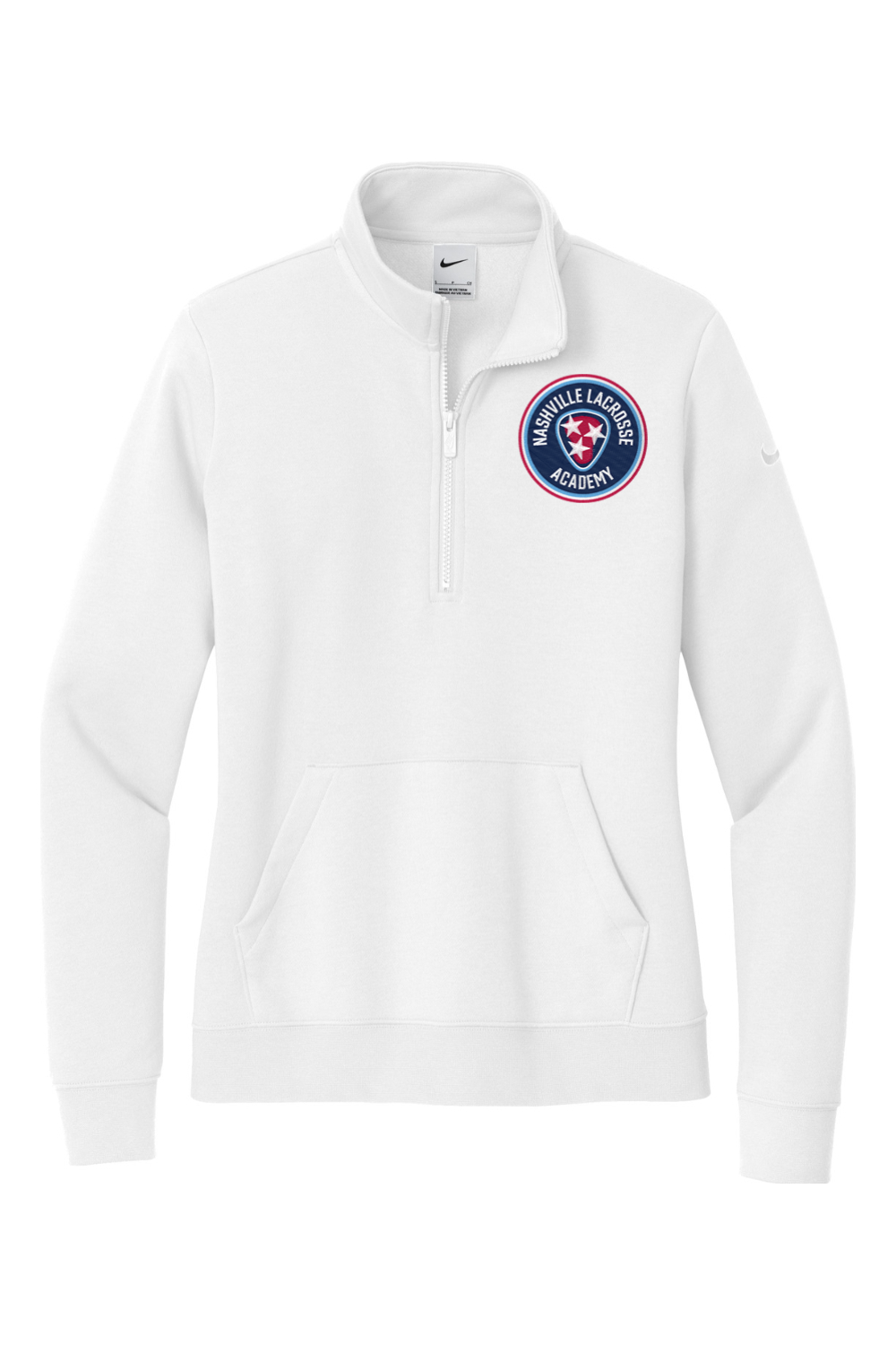 Nashville Lacrosse Embroidered Nike Ladies Club Fleece Sleeve Swoosh 1/2-Zip