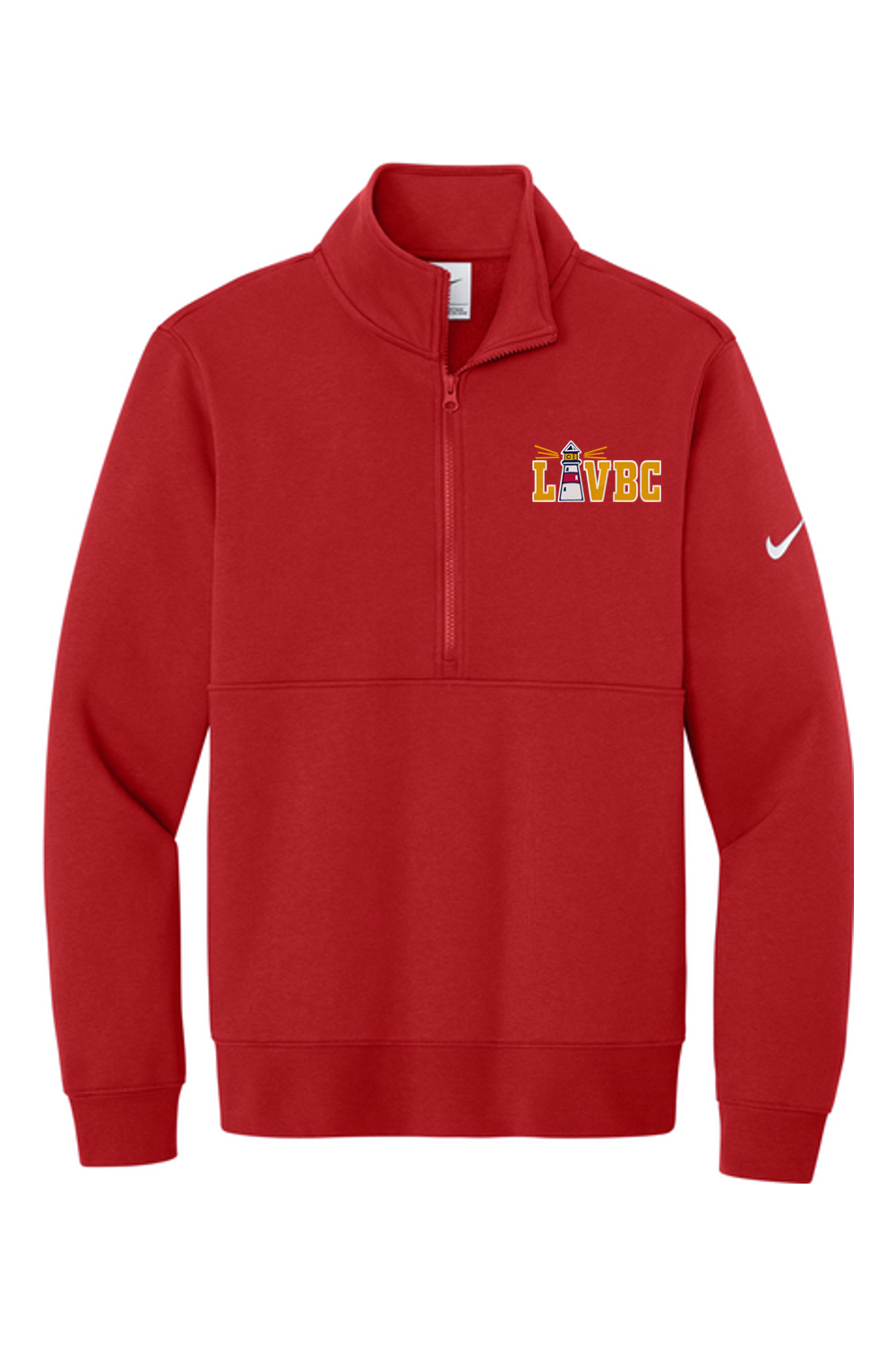 Long Island Volleyball Embroidered Nike Club Fleece Sleeve Swoosh 1/2-Zip